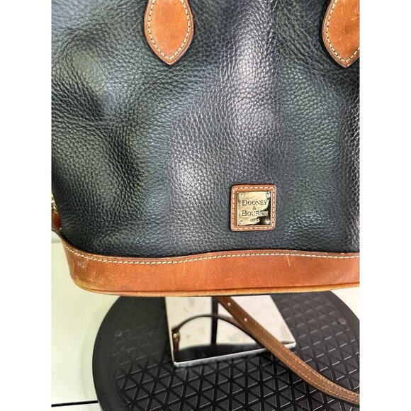 Dooney & Bourke Leather Satchel Bag All Weather Crossbody Bag Black - Picture 6 of 12